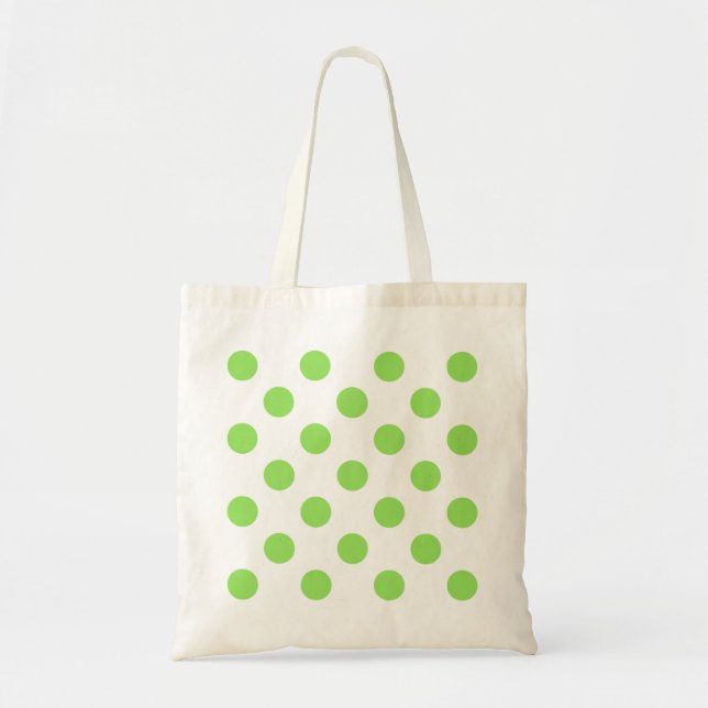 Tote Bag Lime et pois blancs (Devant)