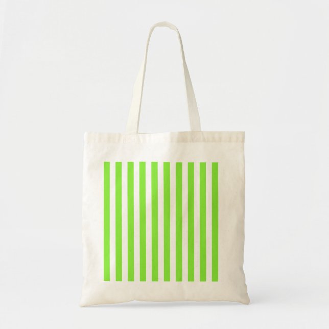 Tote Bag Lime green and white candy stripes (Devant)