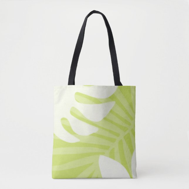 Tote Bag Lime Green Palm Feuilles Fourre-tout (Devant)