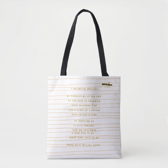 Tote Bag Liminality Fourre-tout par le poète Adiela Akoo (Devant)