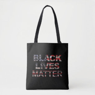Tote Bag L'importance des vies noires Drapeau américain