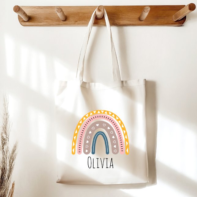 Tote Bag Lindo Arcoiris Boho Acuarela Multicolor (Créateur téléchargé)