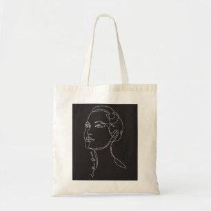 Tote Bag Line Art Dessin de femme - Vivez vos rêves