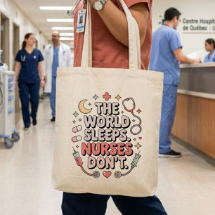 Tote Bag L'infirmière du monde dort, le cadeau d'infirmière