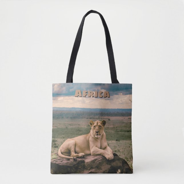 Tote Bag Lion africain rétro panoramique (Devant)