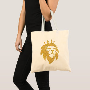 Tote Bag Lion Avec Couronne - Style Or 1