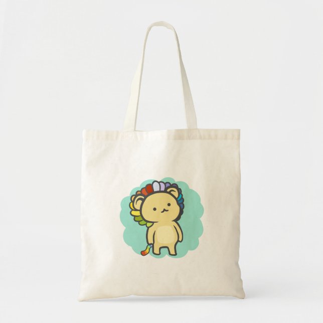 Tote Bag Lion d'arc-en-ciel (Devant)