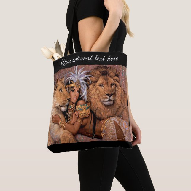 Tote Bag Lion Lioness Jungle Goddess (De près)