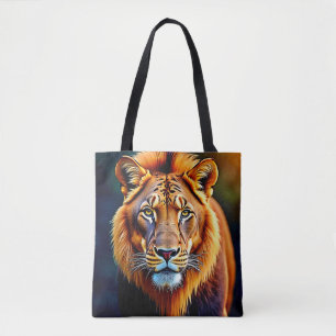 Tote Bag Lion Majestueux : Âme du Roi Sauvage Art