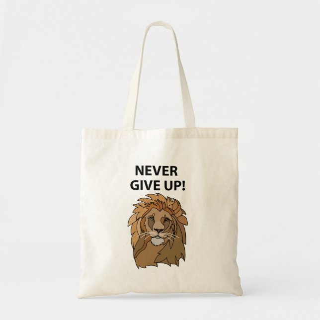Tote Bag Lion Ne Jamais Abandonner Lion (Devant)