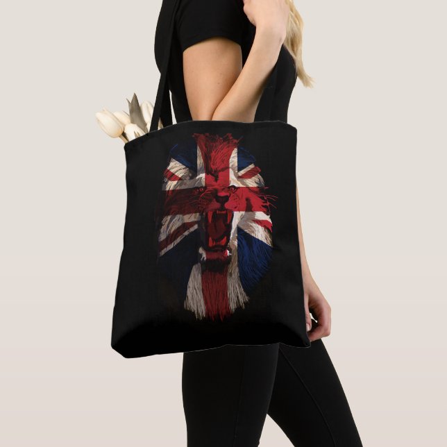 Tote Bag Lion Patriotique Britannique (De près)