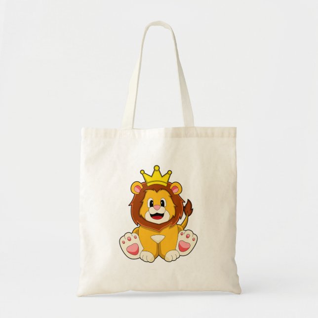 Tote Bag Lion roi avec couronne (Devant)