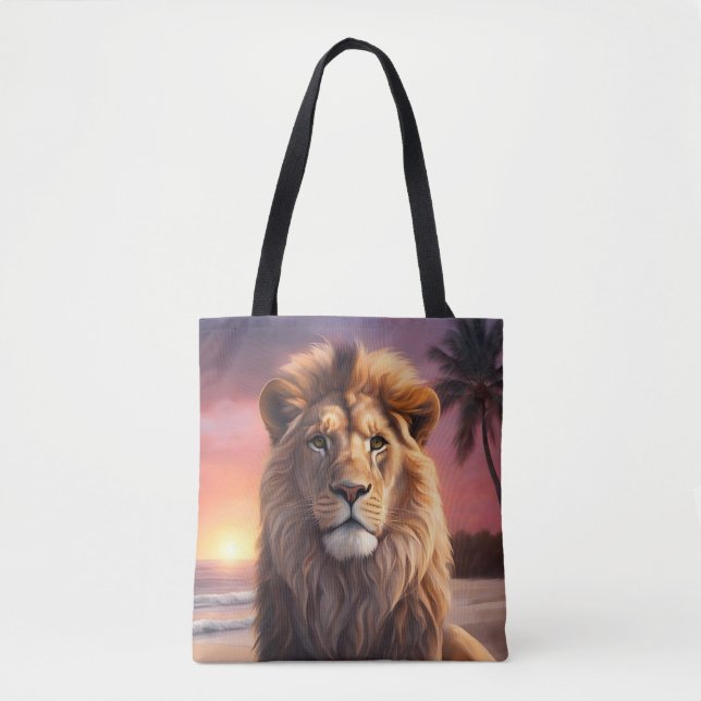 Tote Bag Lion sur la plage (Devant)