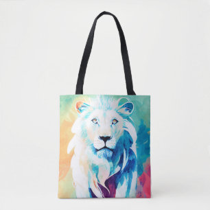 Tote Bag Lion Wild Nature Animaux Couleurs Art Peinture