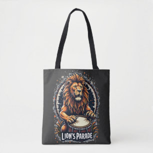 Tote Bag Lion's Drum Parade drôle d'art : Majestic Lion Imp