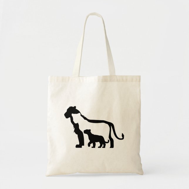 Tote Bag Lions noirs et blancs (Devant)