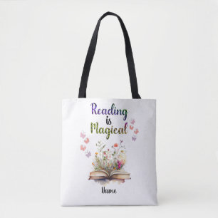 Tote Bag Lire est Magique Livre Amateurs Citer tendance Whi