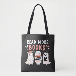 Tote Bag Lire la suite de livres Éffrayant Halloween Ghost