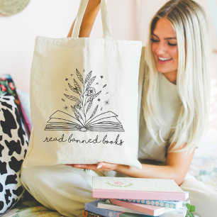 Tote Bag Lire Livres Interdits Blooming Floral Livre