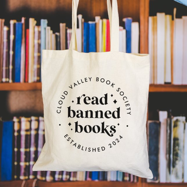 Tote Bag Lire Livres Interdits Lettres Rétro Personnalisées (Créateur téléchargé)