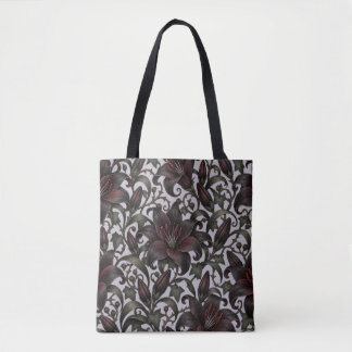 Tote Bag Lis noir de Bourgogne – Floral botanique gothique