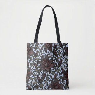 Tote Bag Lis noir de Bourgogne – Floral botanique gothique