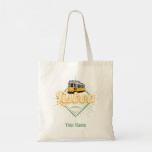 Tote Bag Lisbonne Portugal avec Retro tramway Vintage vacan
