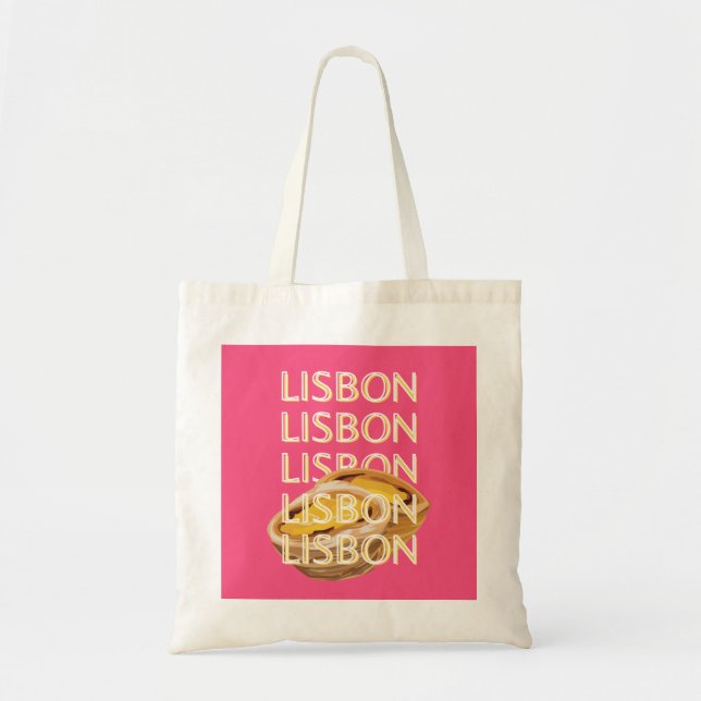 Tote Bag Lisbonne Travel Art, Rose, Portugal Travel Art (Devant)