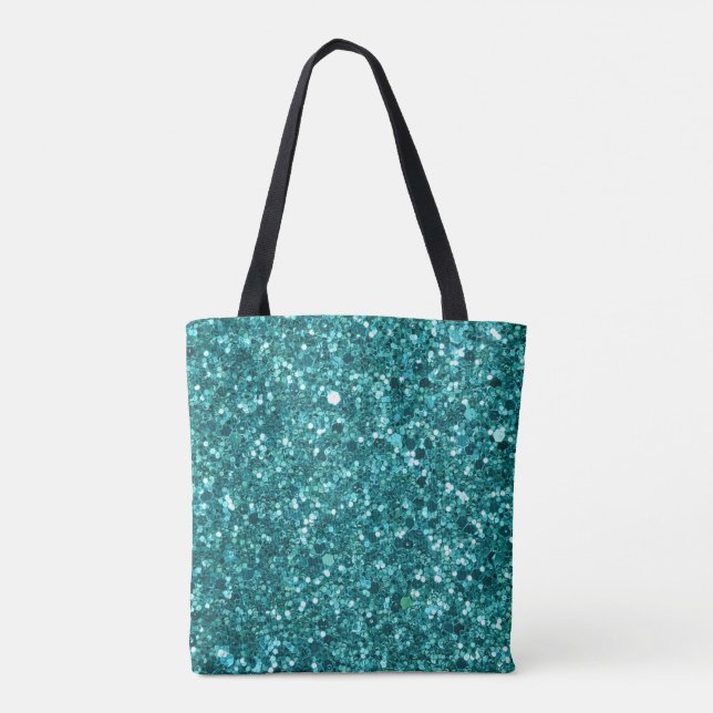 Tote Bag Lissage turquoise, étincelle et parties scintillan (Dos)