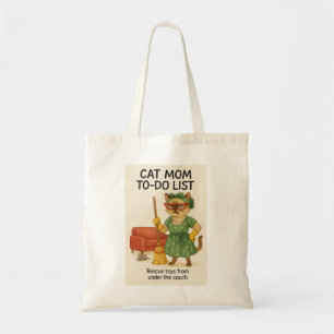 Tote Bag Liste de choses à faire pour maman de chat dicton 