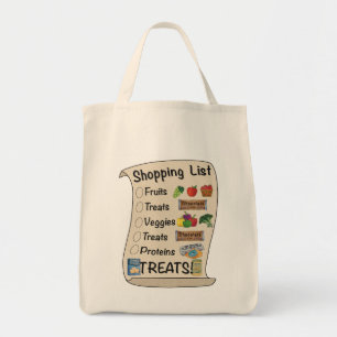 Tote Bag Liste de shopping avec un sens de l'Humour!