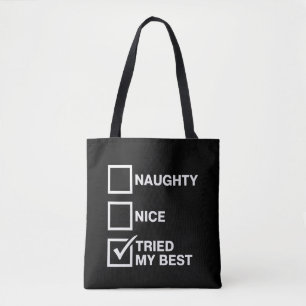 Tote Bag Liste des gentils et des méchants J'ai essayé de m