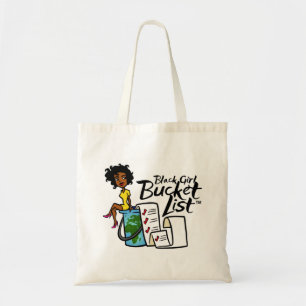 Tote Bag Liste des seaux de filles noires Fourre-tout