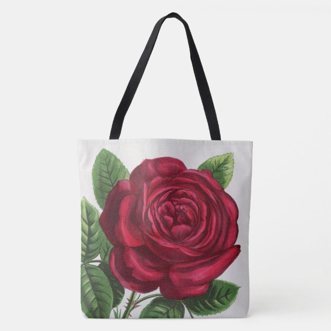 Tote Bag Lithographie de rose antique, François-Frédéric Gr (Devant)