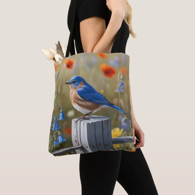 Tote Bag Little Blue Bird Fourre-tout (De près)