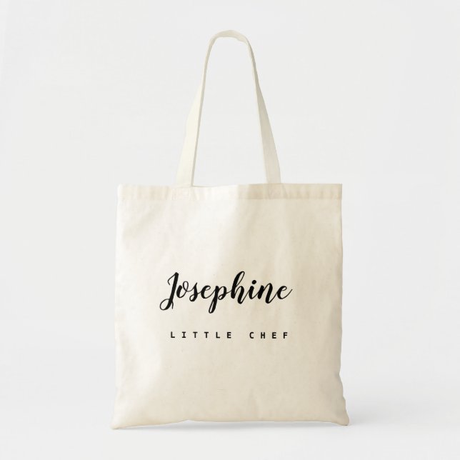 Tote Bag Little Chef name script simple Personnalisé (Devant)