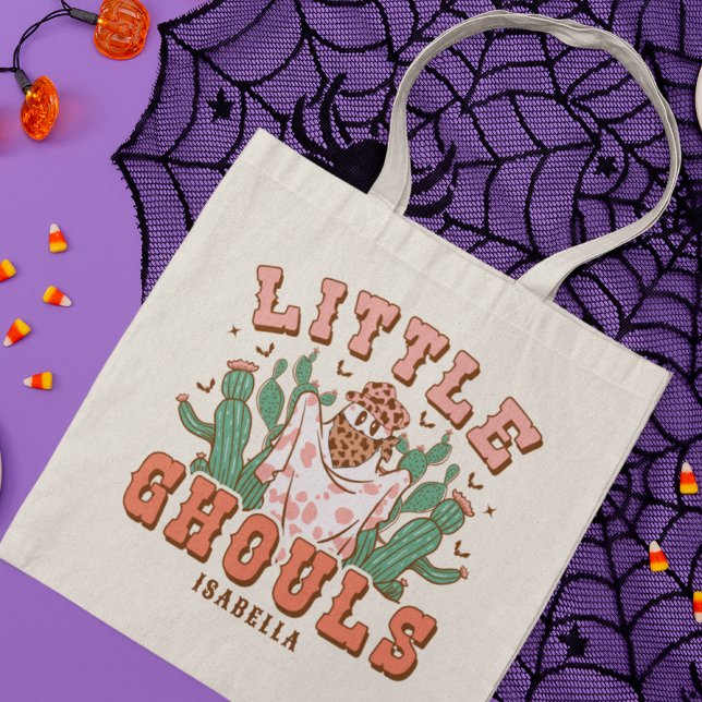 Tote Bag Little Ghouls Halloween Ghost Nom personnalisé (Créateur téléchargé)