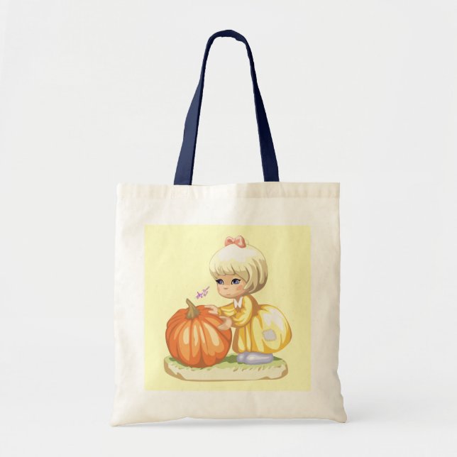 Tote Bag Little Girl & Citrouille Budget Fourre-tout (Devant)