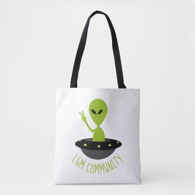 Tote Bag Little Green Men, LGM Community Extraterrestrial (Devant)
