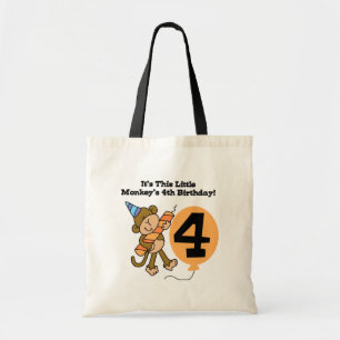 Tote Bag Little Monkey 4th Birthday Tshirts et cadeaux