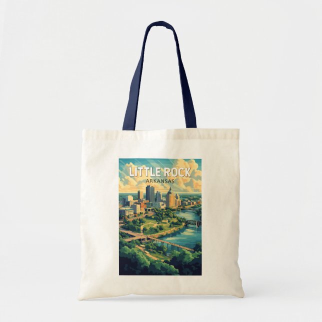 Tote Bag Little Rock Arkansas Travel Art Vintage (Devant)