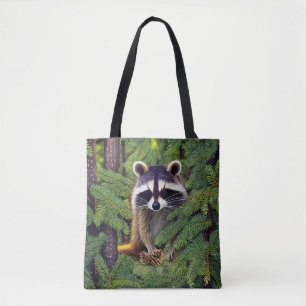 Tote Bag Little Woodland Wilderness Raccoon