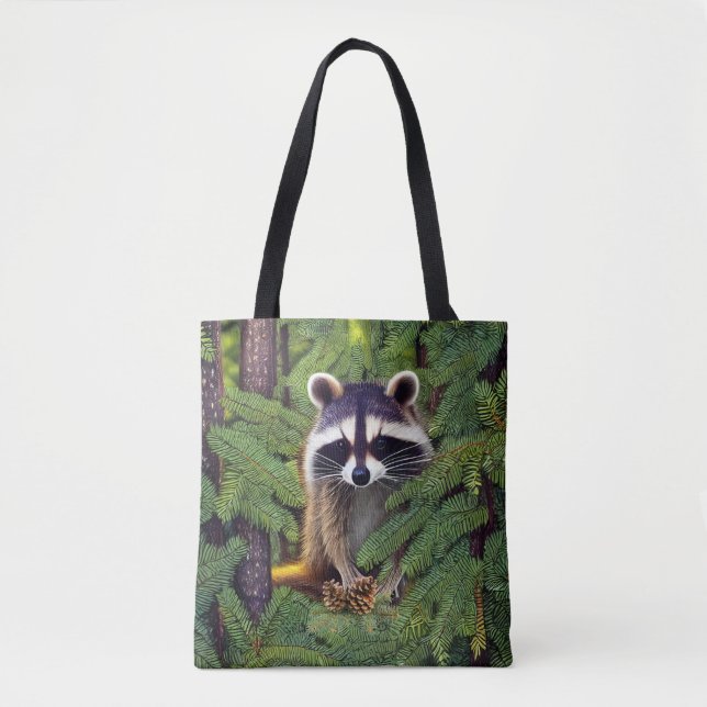 Tote Bag Little Woodland Wilderness Raccoon (Devant)