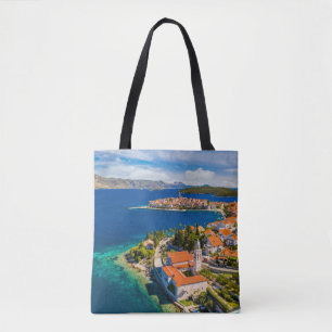 Tote Bag Littoral Ville de Korcula, île de Korcula, Croat
