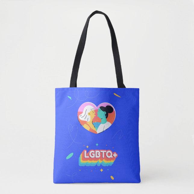 Tote Bag Live à la mode avec fierté arc-en-ciel LGBTQ+ Lesb (Devant)