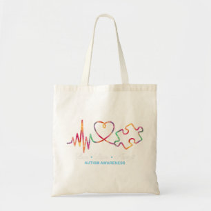 Tote Bag Live Love Accept Autism Awareness Tie Dye Autism F