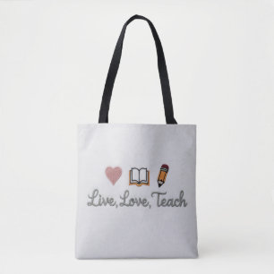 Tote Bag Live Love Enseigner Fourre-tout Crossbody