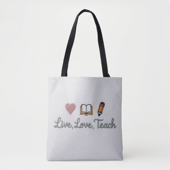 Tote Bag Live Love Enseigner Fourre-tout Crossbody (Devant)