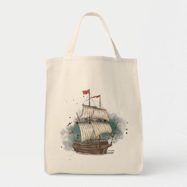 Tote Bag Livraison À Main Tirée Dans La Vague De Bow Sur L' (Devant)