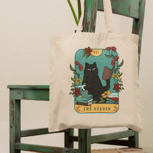 Tote Bag Livre de chat de la carte Tarot du lecteur amusant